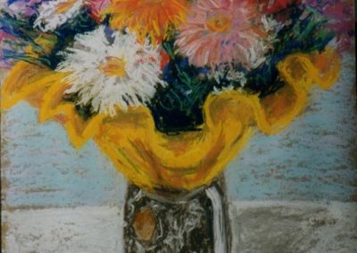 Bouquet di fiori, pastello, cm. 40x30