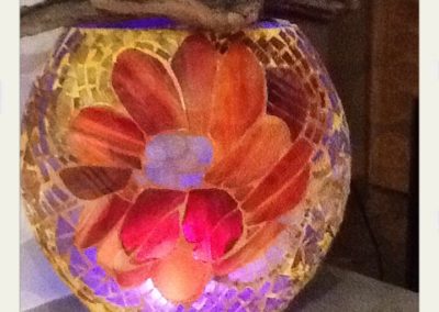 Magnolia | mosaico fontana luminosa in vetro artistico 35x40