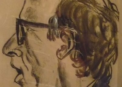Ritratto di Roberto Benigni, carboncino