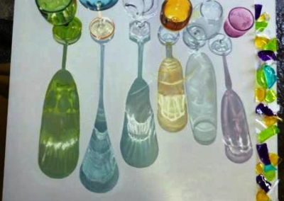 I bicchieri e le loro ombre | Olio su mdf cm. 65x65