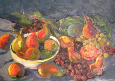 natura morta con frutta, 2000, olio su tela, cm 50x70